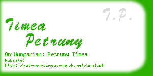 timea petruny business card